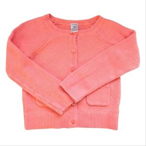 Carter's Girls Pink Cardigan Knitted Sweater with Long Sleeves Cotton  Size 4T